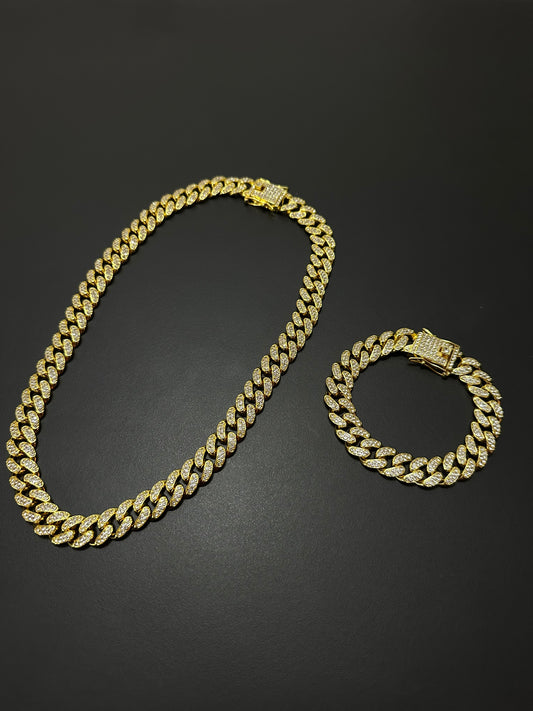 Set Cuban Gold Brățară+Colier